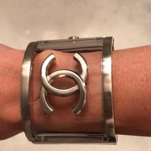 AUTHENTIC Chanel Resin Clear Cuff
